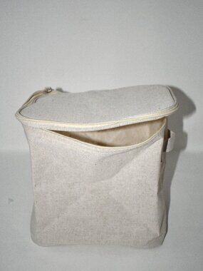 MUJI Medium Storage Box with Lid, Cotton Linen, Polyester, Off White, NWT